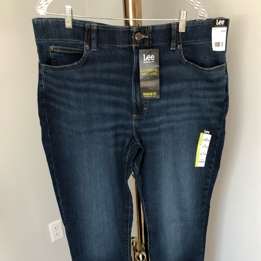 Lee Mens Extreme Motion Regular Fit Straight Leg Jeans Size 40x34